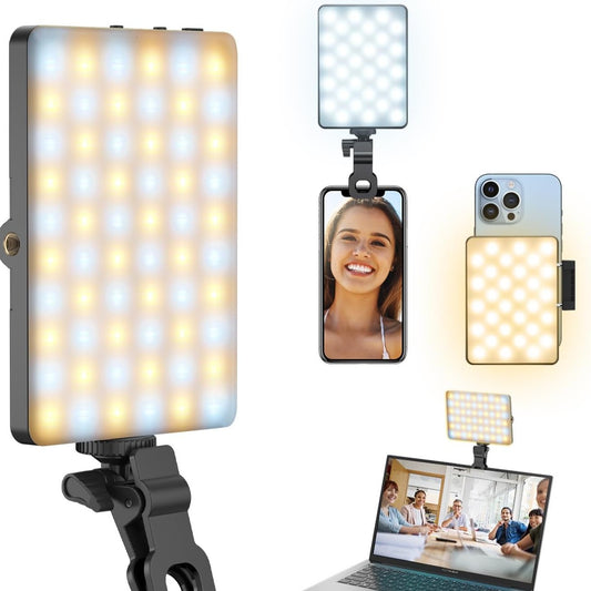Mini Clip-on Mobile Phone LED Light Selfie Light  2500K-9000K Dimmable W/ Battery