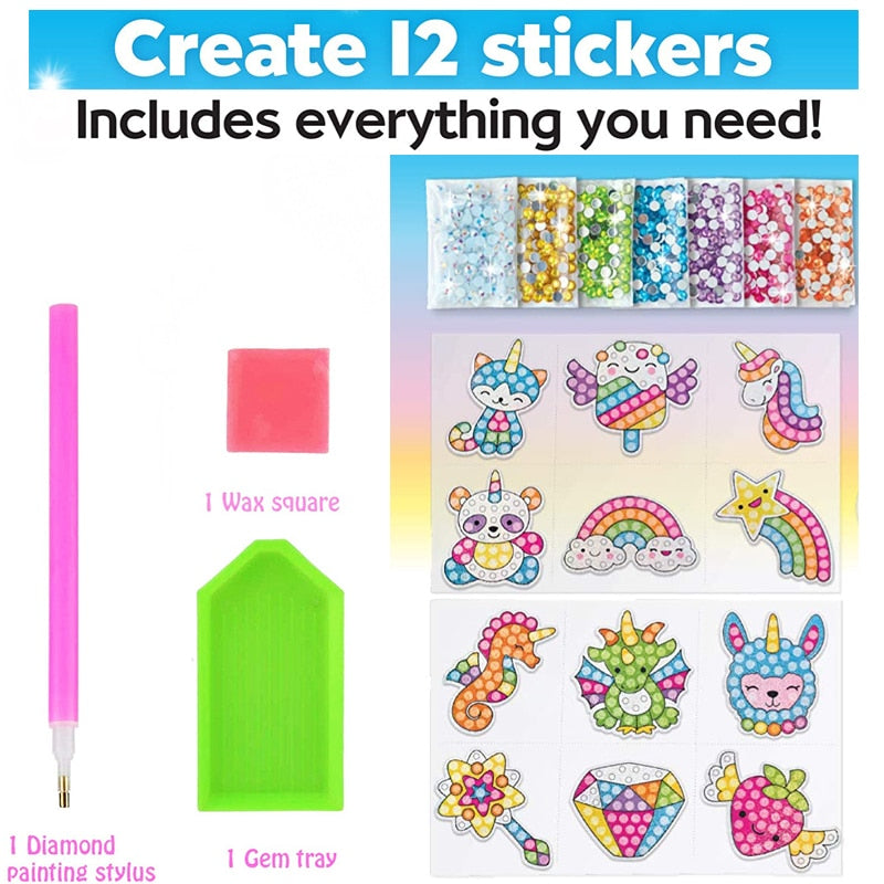 12 Create Big Gem Diamond Painting Sticker Kit Art Craft