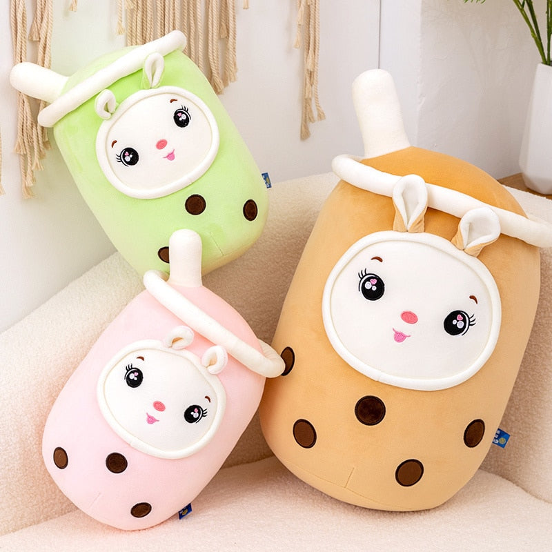Giant Milk Boba Plushie, Kawaii Tea Cup Plush Toy Soft Stuffed