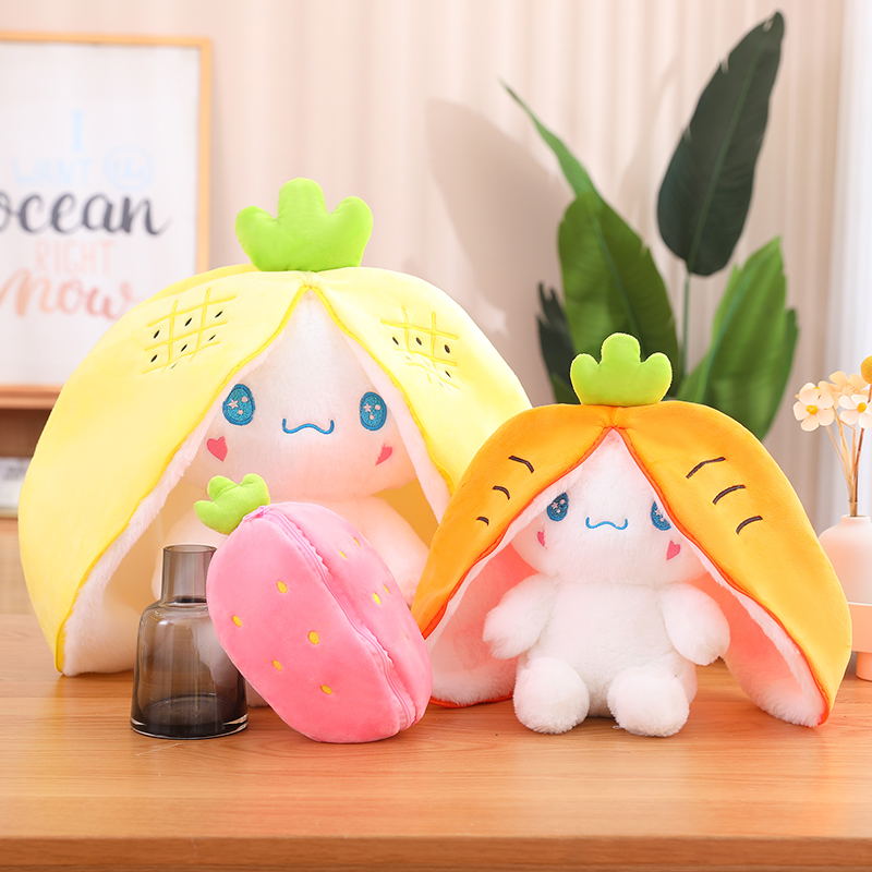 Kawaii Dog Plush Toys Cute Strawberry-Carrot-Pineapple