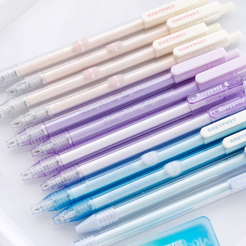 5pcs Blush Design Gel Pens Set Gradient Color