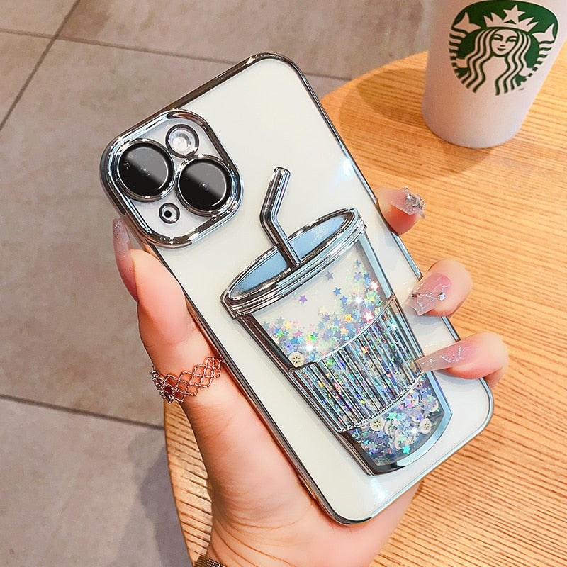 Max Glitter Quicksand Cup Plating Case for iPhone