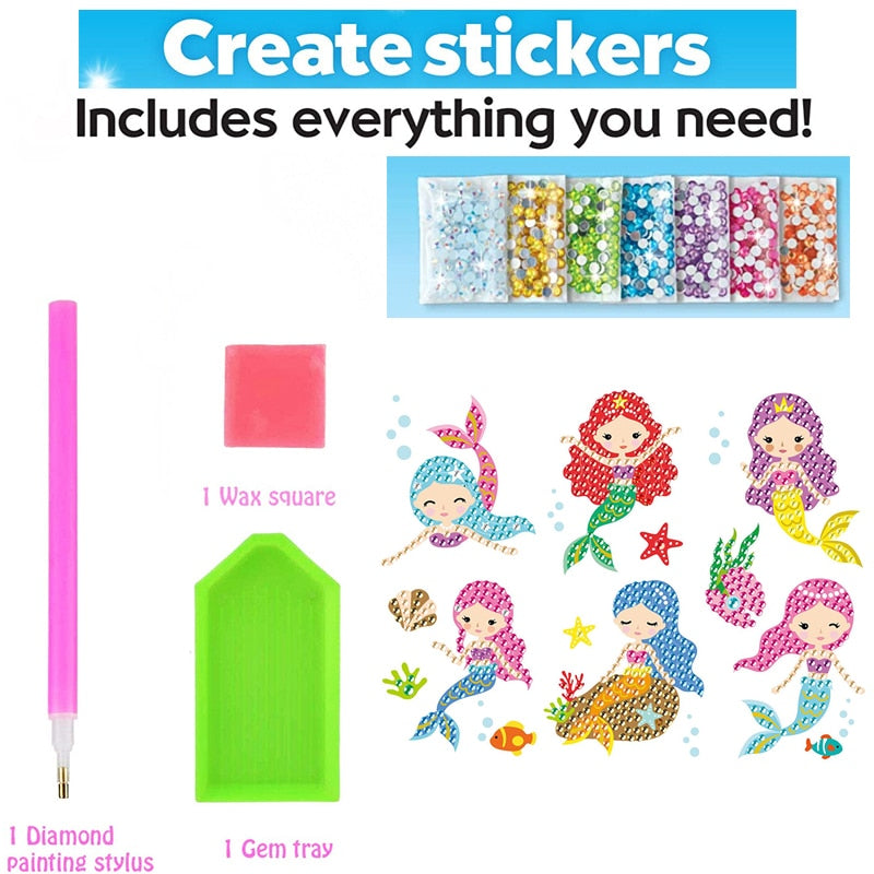 12 Create Big Gem Diamond Painting Sticker Kit Art Craft