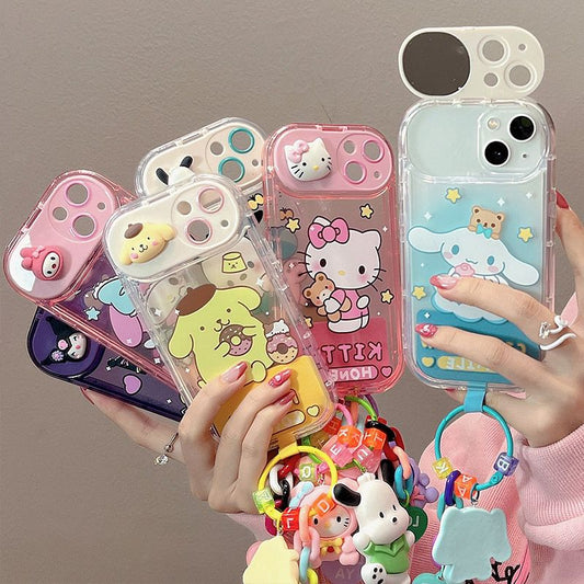 Cartoon makeup mirror Phone Case For Iphone 11 12 13 14 Pro Xs Xr Max